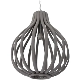 Hängelampe PEAR grau aus Holz XXL-Holzlampe mit Streben D50cm