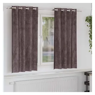 vidaXL Samtvorhang Ösen 175 x 140 cm Braun 2 St.