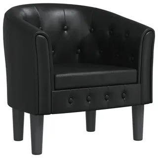 vidaXL Clubsessel Reza Kunstleder 1-St 70 x 75 x 70 cm Schwarz mit Rollen