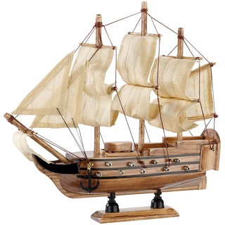 Playtastic Holzschiff: 70-teiliger Schiff-Bausatz Flaggschiff aus Holz (Modellschiff Bausatz, Holzschiff Bausatz, Schiffsmodelle selber bauen)