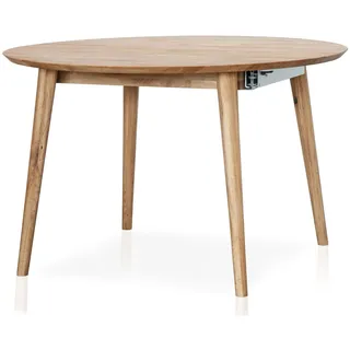 Moebel-Eins ASCON Esstisch XL / Ausziehtisch rund 120 / 165 cm, Material - 2 Jahre Gewährleistung - mind. 14 Tage Rückgaberecht - Braun