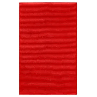 Lashuma Badematte Linz, Höhe 20 mm, fußbodenheizungsgeeignet, Baumwolle, rechteckig, Roter Duschvorleger hochwertig 50x80 rot