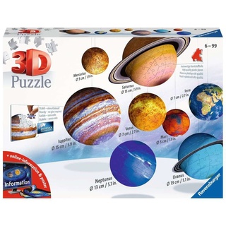 Ravensburger 3D-Puzzle 522 Teile Ravensburger 3D Puzzle Planetensystem 11668, 522 Puzzleteile