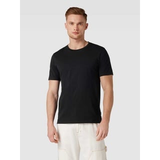 T-Shirt im unifarbenen Design Modell 'JAAMES', Black, XL