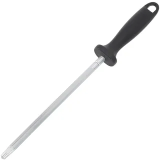 Messerschärfstab, Karbonstahl, Wetzstahl, Messerschärfer, Schleifstab, Profi-Küchenchef-Stab, Kunststoffgriff, Schwarz