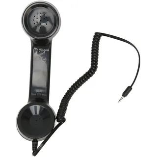 Fabater Retro Hörer, 3,5 mm Universal Vintage Retro Telefonhörer, Old School Handy Empfänger, Handy Hörer für Telefon, Strahlungssicher (Black)