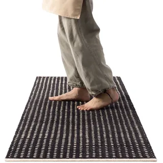 Wolldecke Teppich Küche - Küchenmatte Teppichläufer - Läufer Küche Flur, HOMELEVEL, Küchenteppich waschbar rutschfest Küchenläufer 60x180cm schwarz schwarz