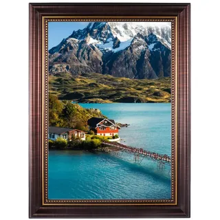Vintage Bilderrahmen A4 (21 X 29,7 cm), Barock Bilderrahmen Antik mit Verstellbarem Aufhängehaken und Aufstellfuß Unterstützt Horizontale Und Vertikale Anzeige, für Fotos, Bilder, Poster (Braun)