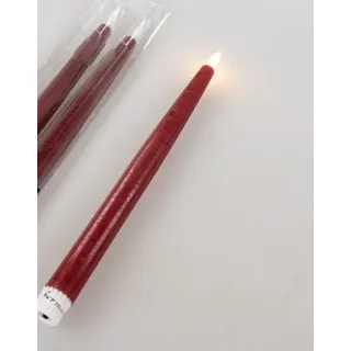 Set 2 LED-Spitzkerzen Rustik-bordeaux