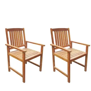 vidaXL Gartenstuhl 58,5 x 69 x 27 cm braun 2 St.
