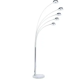 Beliani Stehlampe, Silber, Metall, 100x212x100 cm, Lampen & Leuchten, Innenbeleuchtung, Stehlampen, Bogenlampen