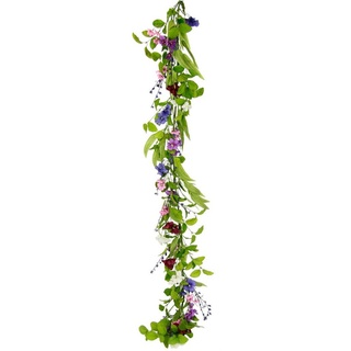 Kunstblume Blütenranke, I.GE.A., Höhe 150 cm, Blumenranke Stiefmütterchenranke Girlande EfeuRaum Wand Hochzeit lila