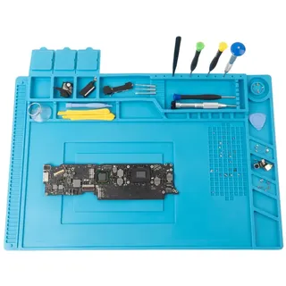 CPB Hitzebeständige 500 °C Lötmatte, große antistatische Magnetmatte mit Schraubposition, Silikon-Lötarbeitsmatte für Lötstation, Werkbank, Computer, Telefonreparatur, 45 x 30 cm