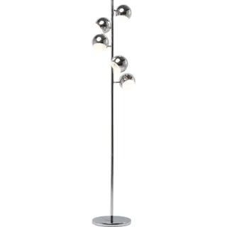 Kare Design Stehleuchte Calotta, Chrom, 5 Schirme, drehbar, Stehlampe, Verspiegelte Schirme, Lampe für Wohnzimmer, Büro, Stahl verchromt, 200x40x25,5cm, kein Leuchtmittel enthalten