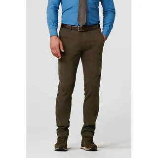 Chinos MEYER "Bonn", Herren, Gr. 27, Normalgrößen, braun (schlamm), 98% Baumwolle, 2% Elasthan, unifarben, regular fit lang, Hosen, Super-Stretch Winter Twill, mit Stretch-Dehnbund