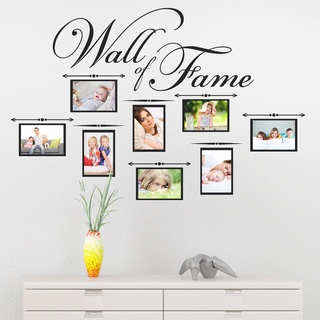 DESIGNSCAPE® Wandtattoo Wall of Fame | 8 Wandatttoo Fotorahmen für Lieblingsfotos | Farbe: weiss | Größe: klein (100 x 65 cm)