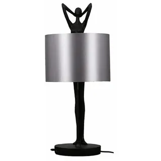 GILDE Lampe Tischlampe  "Lady" in schwarz /silber - Glamourös und stilvoll