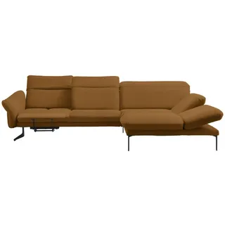 Himolla Ecksofa, Hellbraun, Metall, Echtleder, Longlife-Leder, Dickleder, 3,5-Sitzer, Ottomane rechts, L-Form, 299x203 cm, Blauer Engel, Goldenes M, Emas, Typenauswahl, Lederauswahl, Stoffauswahl, Sitzqualitäten, Hocker erhältlich, Rücken echt, individuell planbar, Wohnzimmer, Sofas & Couches, Wohnlandschaften, Ecksofas