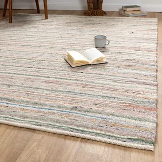 Steffensmeier Handwebteppich Biri | Wolle (Schurwolle), Bunt, handgewebt, Größe: 140x190 cm Wohnzimmer und Schlafzimmer - Bunt