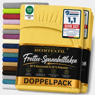 EXKLUSIV HEIMTEXTIL Spannbettlaken Frottee 60 - 70 x 140 cm gelb 2 St.