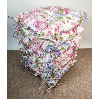 Rattani Sitzkissen Set 6x Stuhlkissen/Sitzkissen Klara 42 x 42 x 8 cm Landhaus Leben