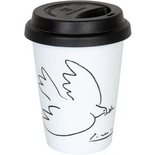 Könitz Picasso La Colombe Coffee to Go Mug mit Deckel, Becher, Kaffeebecher, Porzellan, 380 ml, 11 5 162 0210