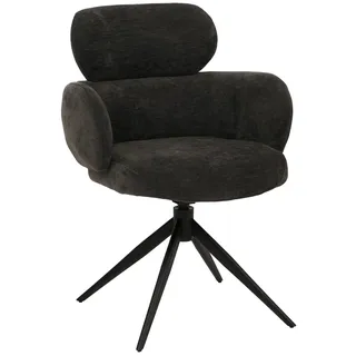 Mendler Esszimmerstuhl HWC-O77 Chenille anthrazit