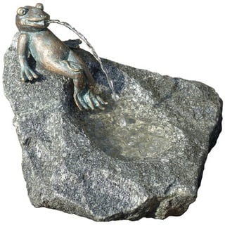 Rottenecker Granit-Gartenbrunnen Frosch Heinrich, Ø 55 x ..., Grau
