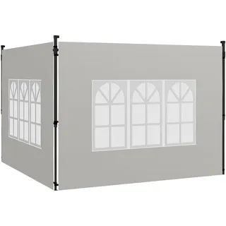 2er Set Seitenwände Für Pavillon 3x3 3x6 Wasserdicht Seitenteile Mit Fenster Weiß