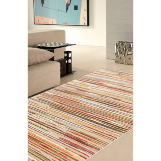 ABC Soave Streifen-Teppich Creme/Erde 190 x 133 cm