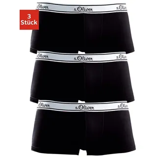 Boxershorts S.OLIVER Gr. M, 3 St., schwarz Herren Unterhosen Wäsche schöne Retro Pants in Hipster-Form
