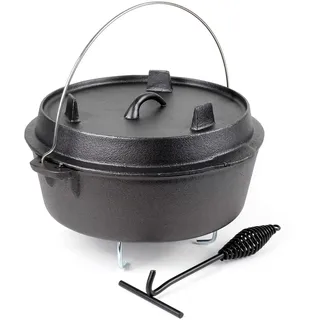 Wiltec Deckelheber 8 l Gusseisen Schwarz