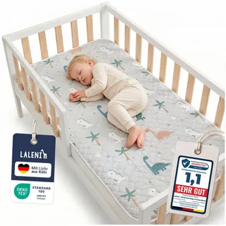 Matratzenauflage Bettunterlage wasserdicht Kinder, knisterfreie Matratzenauflage Laleni, mit rundum Gummizug oder seitliche Einstecklaschen bunt 70 cm x 140 cm