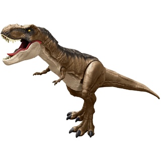 Mattel Jurassic World Dinosaurier, Extra große T-Rex Actionfigur, 61cm lang, beweglich und mit Fressfunktion, Dinosaurier Spielzeug, Spielzeug ab 4 Jahre, HBK73