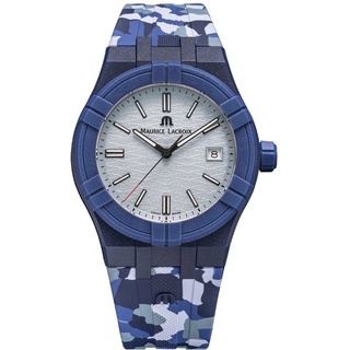 MAURICE LACROIX Quarzuhr AIKON #TIDE CAMO, Armbanduhr, Damenuhr, Herrenuhr, Swiss Made, auf 1000 Stück limitiert blau