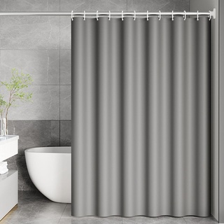 Beydodo Duschvorhang Antischimmel 300x200, Duschvorhänge Waschbar PEVA Badvorhange Einfarbig Grau Duschvorhang für Dusche