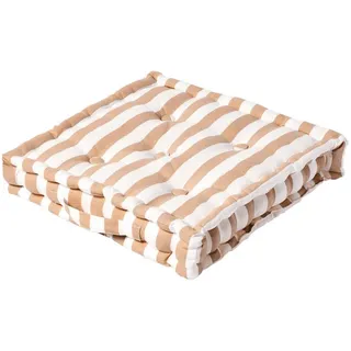 Homescapes Sitzkissen Breite Streifen beige 50 x 50 x 10 cm