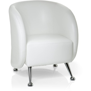 hjh OFFICE Polstersessel ST. Lucia Kunstleder Lounge-Sessel mit weicher Sitzpolsterung, 713210, Weiß