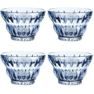 4er Dessertschalen Glas Eisschalen Obst Servierschalen| Transparent Müslischalen Glas Snackschale Salatschüssel Eisschalen| Stapelbare Dessertgläser Set Für Eiscreme, Obst, Pudding (Stil B,320ml)