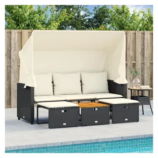 vidaXL Loungesofa 3-Sitzer schwarz