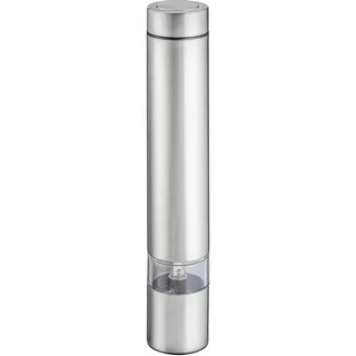 Schmalz® Edelstahl Pfeffer- oder Salzmühle GRANADA mit Gravur silber elektrisch mit Batterie Geschenketui (ohne Gravur)