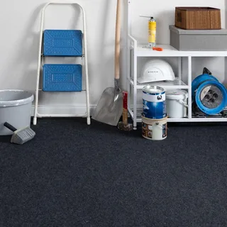 Steffensmeier Teppichboden Nadelfilz Paris | Meterware Rollenware Bodenbelag 3 mm für Abstellkammer Dachboden Hobbyraum | Anthrazit, Größe: 300x300 cm