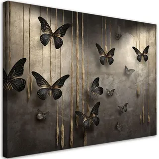 Feeby Leinwandbild, Gold, Textil, Tiere, Rechteckig, 120x80 cm, Bilder und Zubehör, Wandbilder, Leinwandbilder
