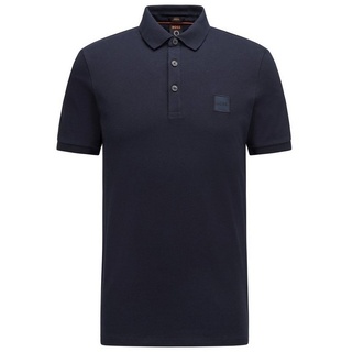 BOSS Poloshirt Slim-Fit Poloshirt aus Stretch-Baumwolle mit Logo-Aufnäher (1-tlg) blau XL