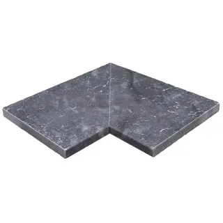 WOHNRAUSCH Beckenrandsteine »Pandora Blue«, LxBxH: 61 x 61 x 3 cm, Kalkstein, grau/blau, Eckstück 2-teilig, gefast
