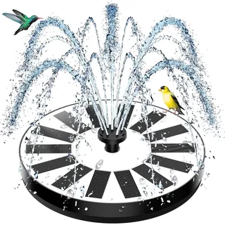 Springbrunnen Solar für Außen Klein, SZMP Solar Teichpumpe mit 8 Düsen & 4 Fixe Rohre Solar Wasserpumpe Solar schwimmender Fontäne Pumpe für Gartenteich Oder Springbrunnen Vogel-Bad Fisch Behälter