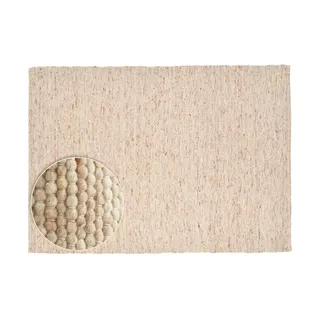 THEKO Handwebteppich Alpen UNI dark beige ¦ Wolle ¦ Maße (cm): B: 40 H: 1,2