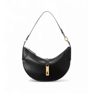 Polo Ralph Lauren für Damen. 428871248002 Schwarze Leder Mini Shoulder Polo ID Tasche (OSFA), Lässig