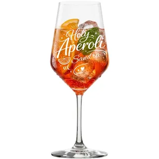 Aperol Glas mit Gravur personalisiert mit Namen – Aperol Queen Weinglas 490ml – Geschenk für Frauen – Spülmaschinenfest – Made in Germany (Holy Aperoli)