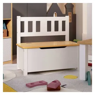 vidaXL Kinderbank mit Stauraum 60 x 30 x 55 cm MDF weiß/beige